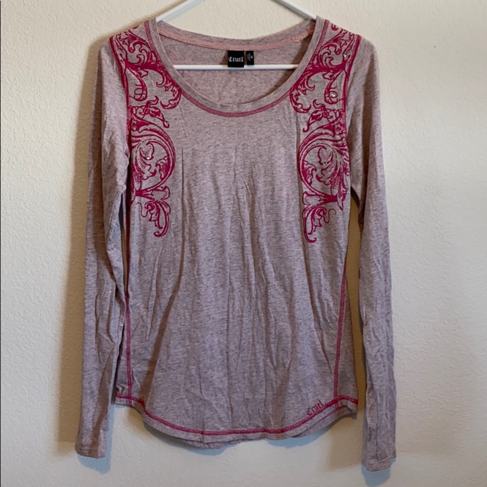 Cruel Girl Pink Long Sleeve T-shirt Shirts - M